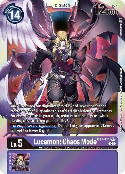 Lucemon Chaos Mode BT7-111 SEC Next Adventure Digimon card