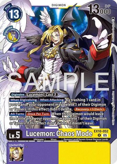 Lucemon Chaos Mode EX10-052 R Sinister Order Digimon card