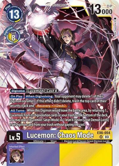 Lucemon Chaos Mode EX6-054 SR Infernal Ascension Digimon card