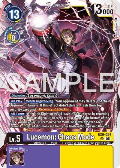 Lucemon: Chaos Mode Reprint EX6-054 SR Advanced Booster Digimon Generation Digimon card