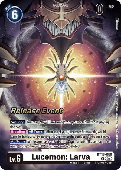 Lucemon Larva BT18-086 R Release Special Booster 2.0 Celebration Event Cards Digimon card