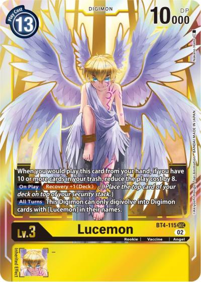 Lucemon Resurgence Booster Reprint BT4-115 SEC Resurgence Booster Digimon card