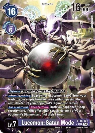 Lucemon Satan Mode Alternate Art BT18-101 SEC Release Special Booster 2.0 Digimon card