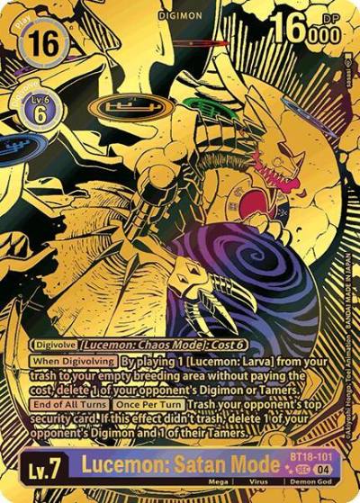Lucemon Satan Mode Textured BT18-101 SEC Release Special Booster 2.0 Digimon card