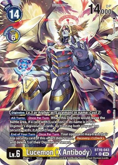 Lucemon X Antibody Alternate Art BT19-043 SR Release Special Booster 2.0 Digimon card