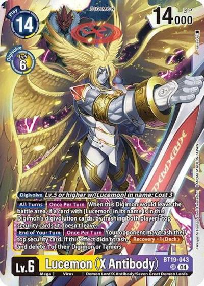 Lucemon X Antibody BT19-043 SR Release Special Booster 2.0 Digimon card