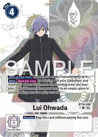 Lui Ohwada Alternate Art BT16-090 R Beginning Observer Digimon card