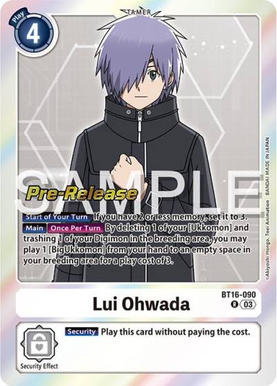 Lui Ohwada BT16-090 R Beginning Observer Pre-Release Cards Digimon card