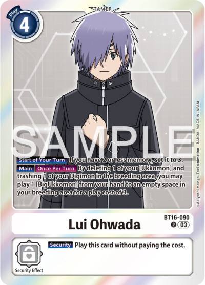 Lui Ohwada BT16-090 R Beginning Observer Digimon card