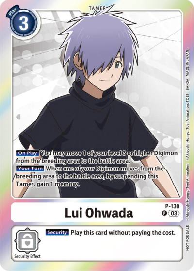 Lui Ohwada Tamer Party Pack The Beginning Ver 20 P-130 P Digimon Promotion Cards Digimon card