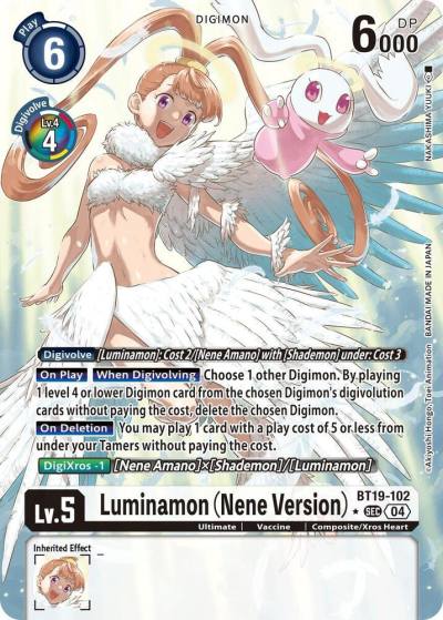 Luminamon Nene Version Alternate Art BT19-102 SEC Release Special Booster 2.5 Digimon card