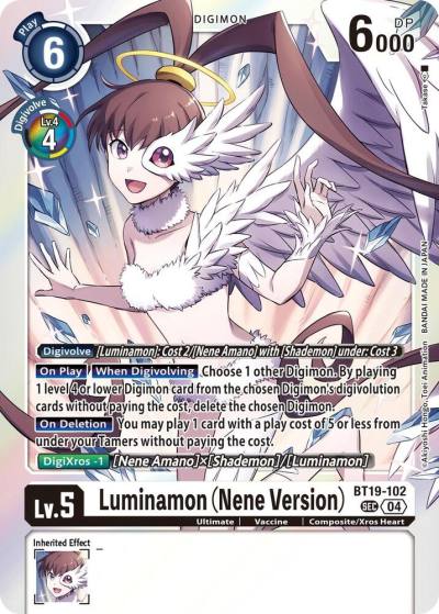 Luminamon Nene Version BT19-102 SEC Release Special Booster 2.5 Digimon card