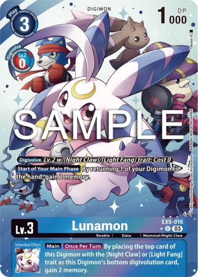 Lunamon Alternate Art EX5-016 U Animal Colosseum Digimon card
