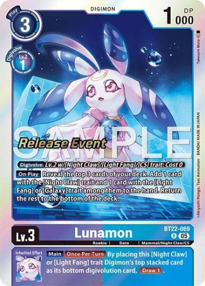 Lunamon BT22-069 R Cyber Eden Release Event Cards Digimon card