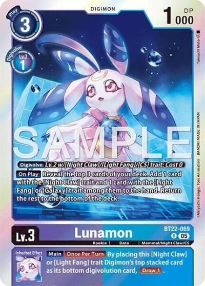 Lunamon BT22-069 R Cyber Eden Digimon card