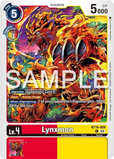 Lynxmon BT16-009 C Beginning Observer Digimon card