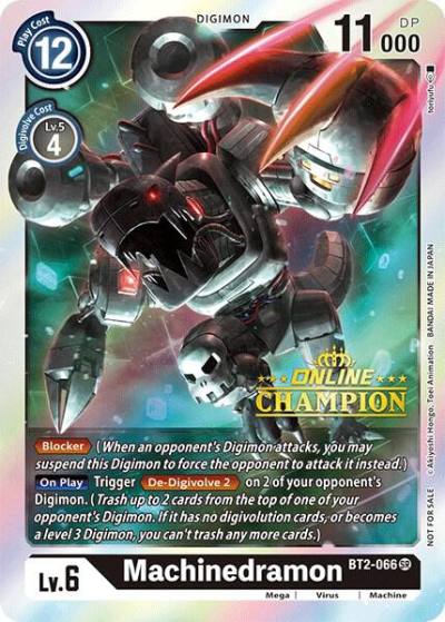 Machinedramon 2021 Championship Online Regional Online Champion BT2-066 SR Release Special Booster 1.0 Digimon card