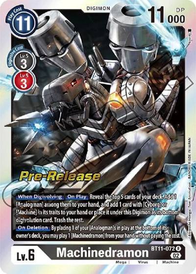 Machinedramon BT11-072 R Dimensional Phase Pre-Release Cards Digimon card
