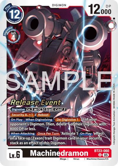 Machinedramon BT23-060 U Hackers' Slumber Release Event Cards Digimon card