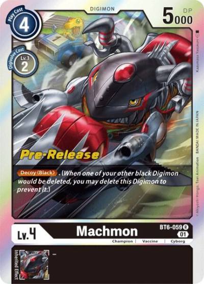 Machmon BT6-059 R Double Diamond Pre-Release Cards Digimon card