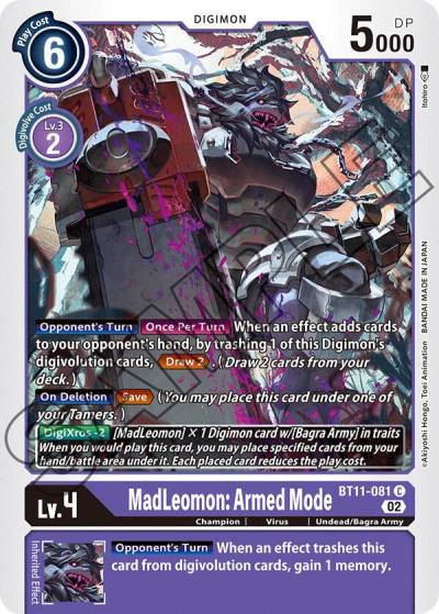 MadLeomon Armed Mode Foil BT11-081 C Dimensional Phase Digimon card
