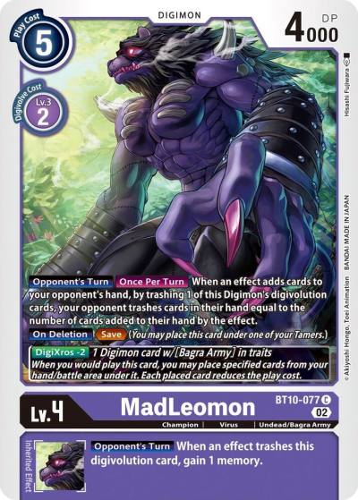 MadLeomon BT10-077 C Xros Encounter Digimon card