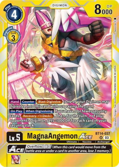 MagnaAngemon ACE BT14-037 SR Blast Ace Digimon card