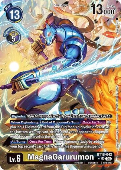 MagnaGarurumon Alternate Art BT18-042 SR Release Special Booster 2.0 Digimon card