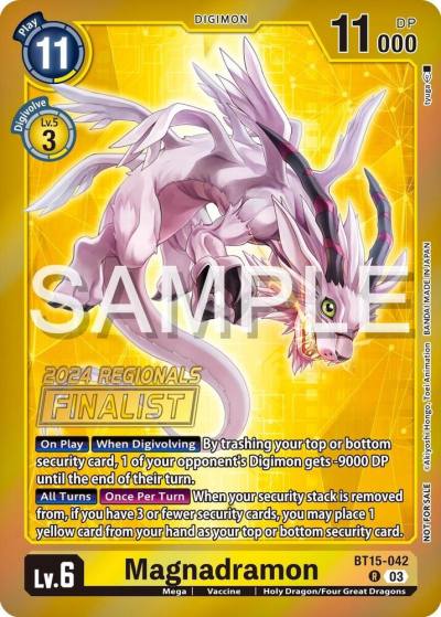 Magnadramon 2024 Regionals Finalist BT15-042 R Exceed Apocalypse Digimon card