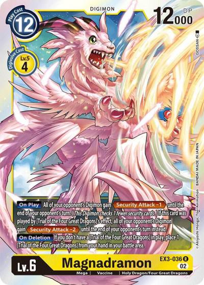 Magnadramon EX3-036 R Draconic Roar Digimon card