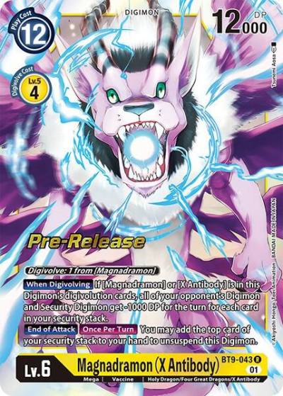Magnadramon X Antibody BT9-043 R X Record Pre-Release Cards Digimon card