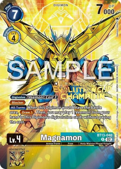 Magnamon 2024 Evolution Cup Champion BT13-040 R Versus Royal Knights Digimon card