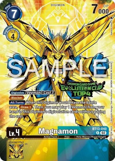Magnamon 2024 Evolution Cup Top 4 BT13-040 R Versus Royal Knights Digimon card