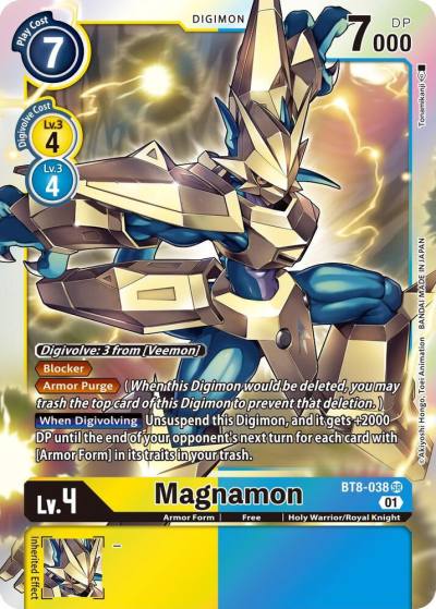 Magnamon BT8-038 SR New Awakening Digimon card