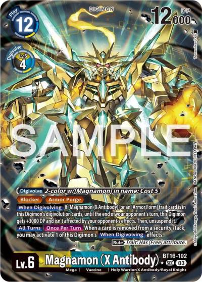 Magnamon X Antibody Alternate Art BT16-102 SEC Beginning Observer Digimon card