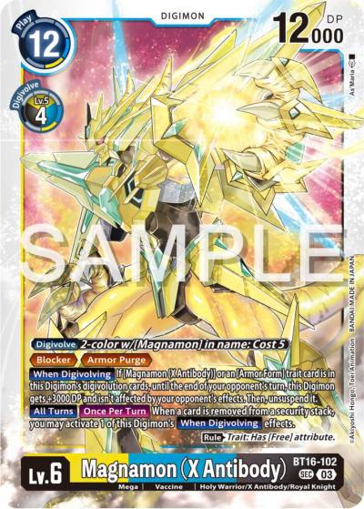 Magnamon X Antibody BT16-102 SEC Beginning Observer Digimon card