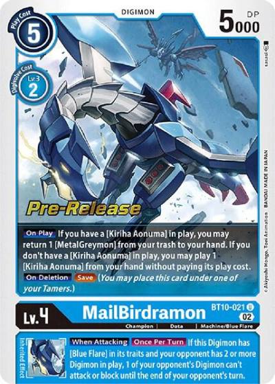 MailBirdramon BT10-021 U Xros Encounter Pre-Release Cards Digimon card