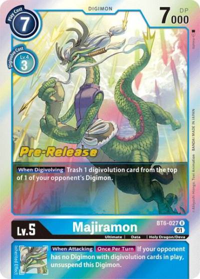Majiramon BT6-027 R Double Diamond Pre-Release Cards Digimon card