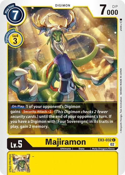 Majiramon EX3-032 C Draconic Roar Digimon card