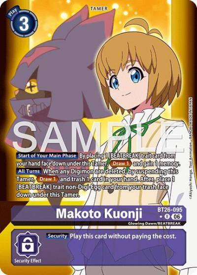Makoto Kuonji Alternate Art BT26-095 R Timeless Bonds Digimon card
