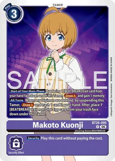 Makoto Kuonji BT26-095 R Timeless Bonds Digimon card
