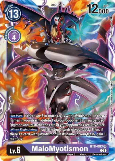 MaloMyotismon BT8-083 SR New Awakening Digimon card