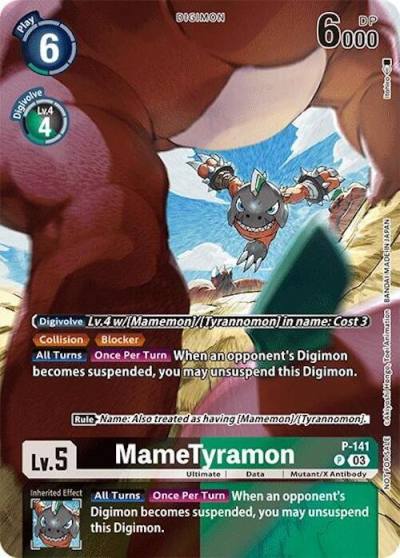 MameTyramon Update Pack 2024 P-141 P Digimon Promotion Cards Digimon card