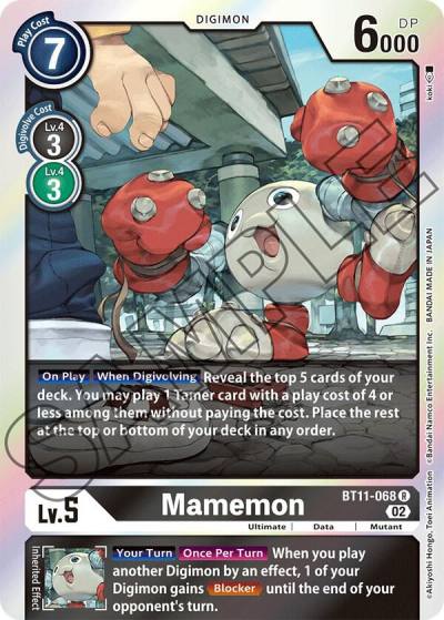 Mamemon BT11-068 R Dimensional Phase Digimon card