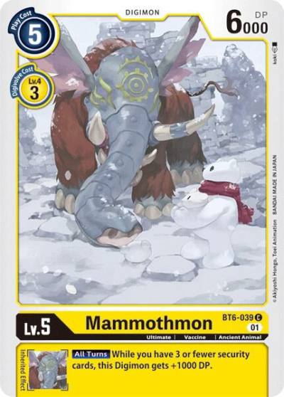 Mammothmon BT6-039 C Double Diamond Digimon card