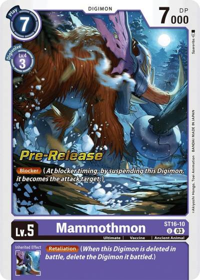 Mammothmon ST16-10 U Starter Deck 16: Wolf of Friendship Pre-Release Cards Digimon card
