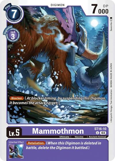 Mammothmon ST16-10 U Starter Deck 16: Wolf of Friendship Digimon card