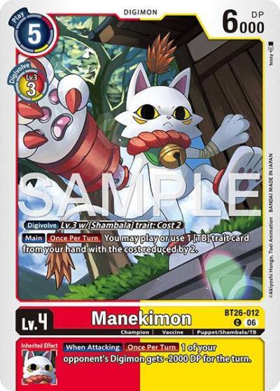 Manekimon BT26-012 C Timeless Bonds Digimon card