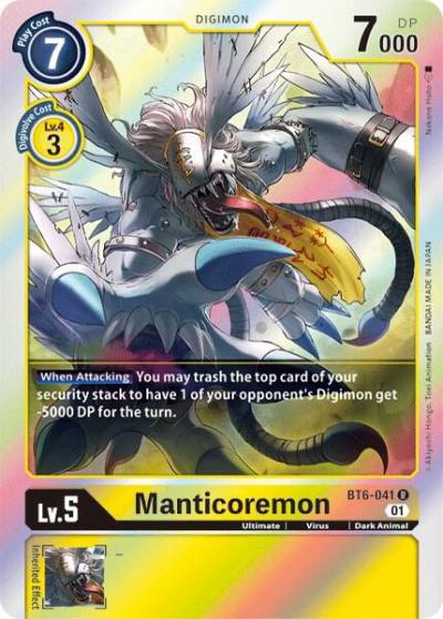 Manticoremon BT6-041 R Double Diamond Digimon card