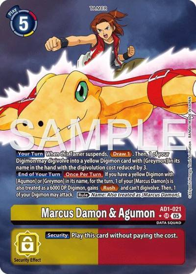 Marcus Damon & Agumon Alternate Art AD1-021 SR Advanced Booster Digimon Generation Digimon card